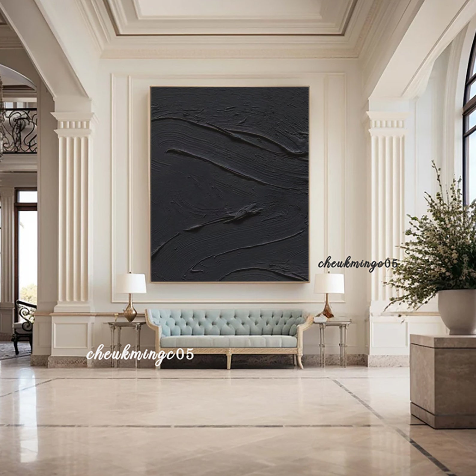 Black Textured Canvas Painting - Wabi Sabi Minimalist Wall Art - Etsy