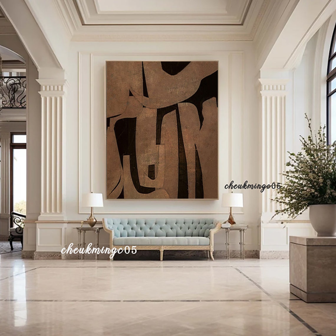 Black and Brown Wall Art Painting on Canvas Wabi Sabi Wall Art Brown ...