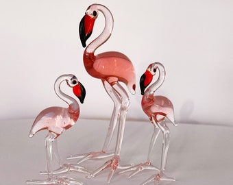 Glassblowing Flamingo Figurine Knick Knacks for Home Decor | Mother’s Day Pink Gift Idea for Mom, Women, Her | Flamingo Decor for Display |