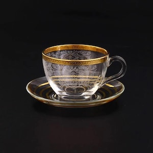 Old Fashioned Glass Tea Cups Set of 6 | Perfect Wedding Gift Idea | Unique Mother Day Housewarming Gift | Fancy Tea Party Cup |