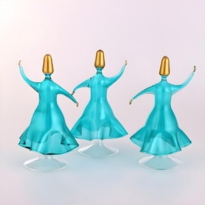 Blown Glass Sufi Figurine, Mevlana Rumi, Whirling Derwish, Islamic Table Top Decor, Turkish Semazen Figure, Islamic Art, Muslim Home Decor,