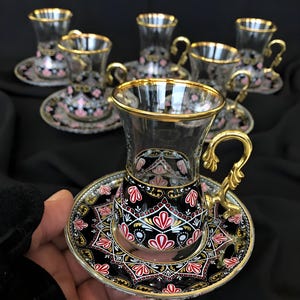 Vintage Tea Cup Set for 6: Handmade Nostalgic Tea Party Decor