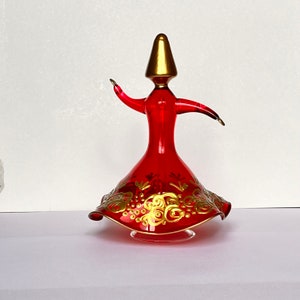 Glassblowing Semazen Figure | Sufi Whirling Dervish Decor for Display Cabinet Decor | Mystic Sufistic Pucca Gift for Mom, Friends, Grandma |