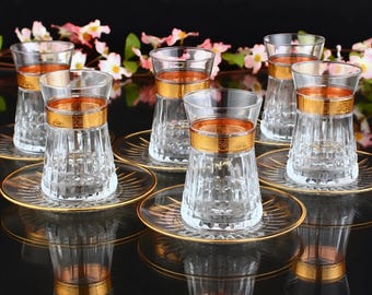 Luxury’s Turkish Tea Glasses Set of 6 | Mother’s Day Gift for Mom, Women, Her | Vintage Glass Tea Cup Set | Novelty Gift for Tea Lover |