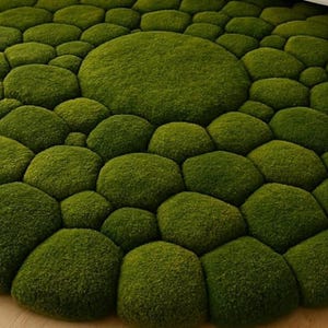 Moss Stone Rug, 3D Textured Green Nature Rug