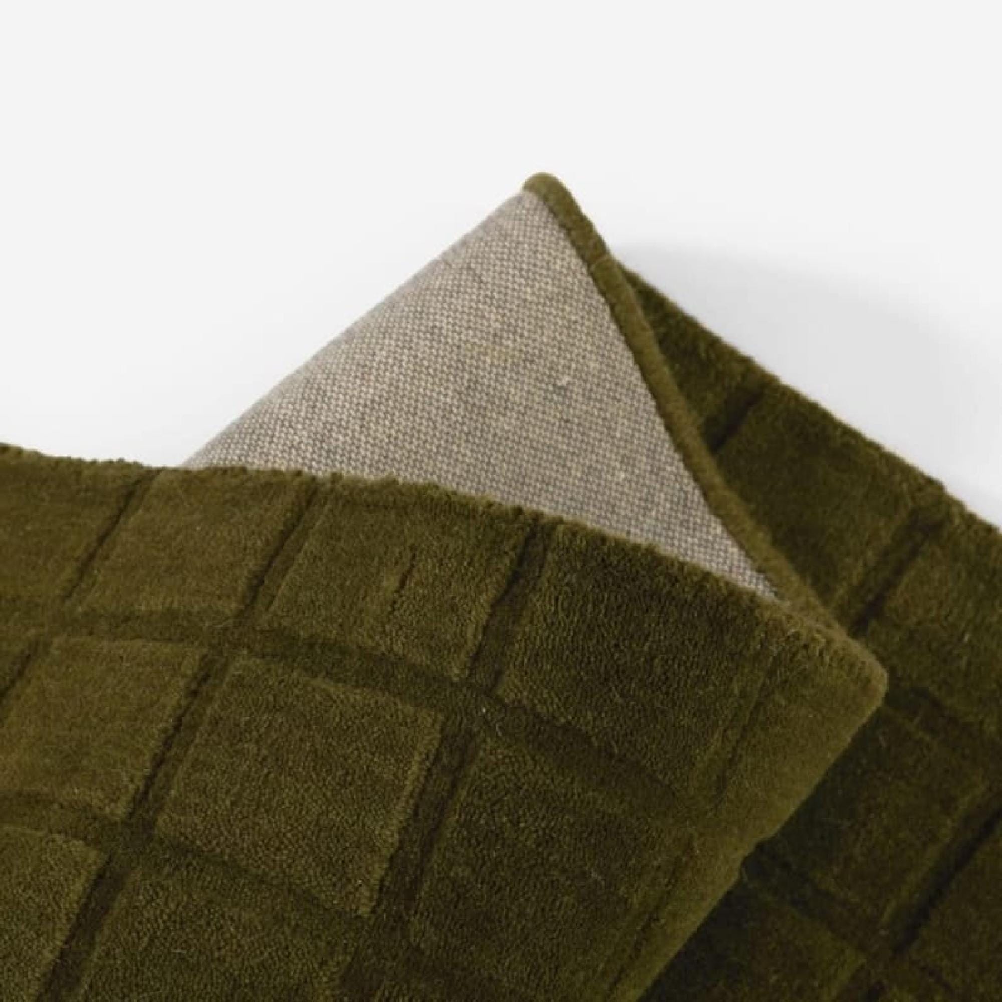 Olive Green Rugs Pattern Hand Tufted Wool Rug, Modern Grid Pattern, Olive Green Area Rug ...