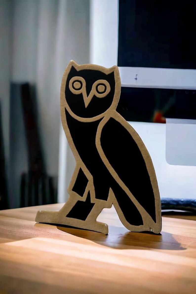 OVO Owl Rug in Black and Beige Hand-tufted Animal-shape Luxury Wool Rug ...