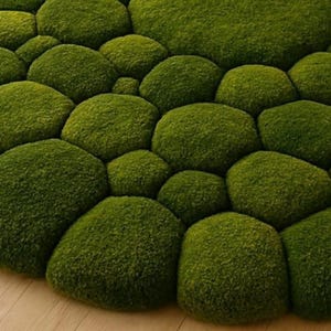 Moss Stone Rug, 3D Textured Green Nature Rug