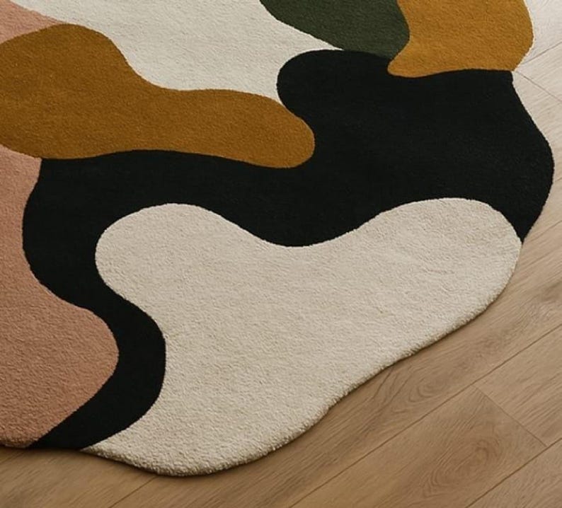 Modern Runner Rug Abstract Oval, Geometric Sunburst Hallway Runner Rug, Colorful Runner Rug Black Whit Orange Rug Carpet