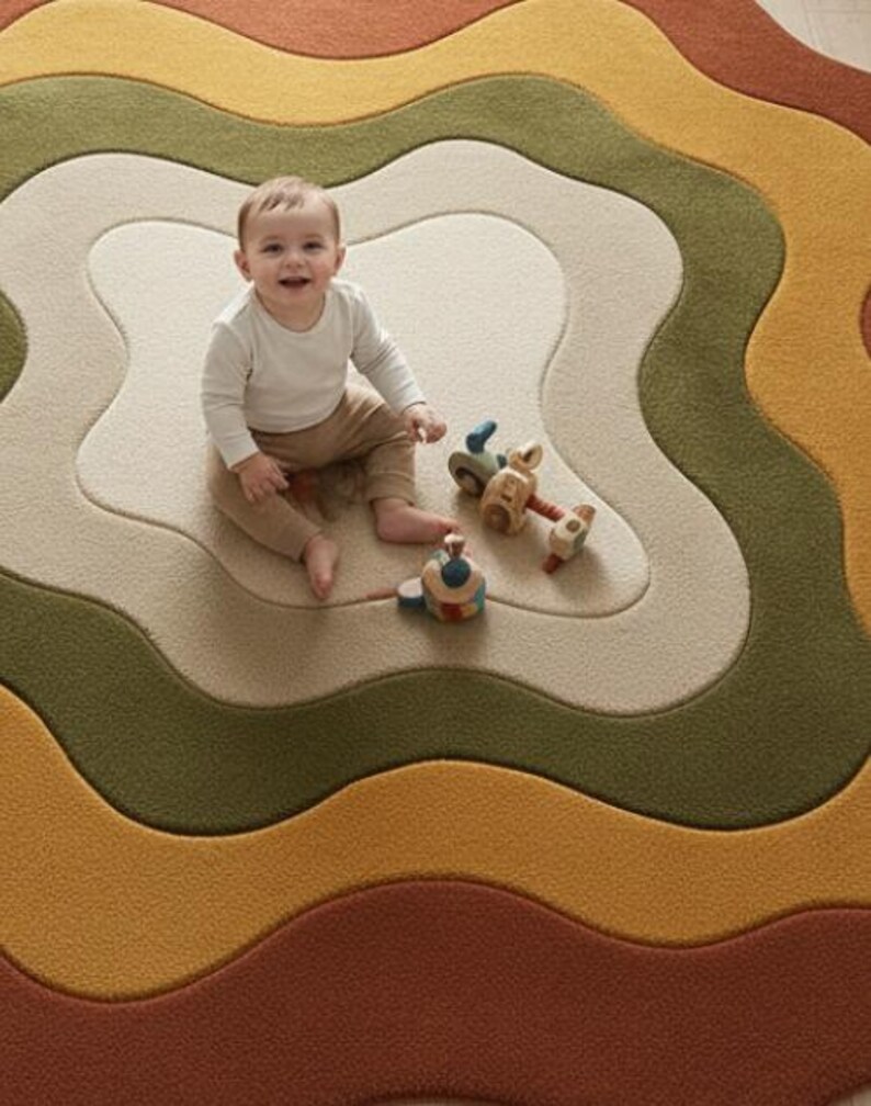 10x10 Neon Rug Baby Room Rug, Chrome Hearts-inspired Yellow and Bright Orange Square ...