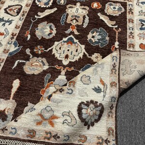 Handmade Turkish Oushak Rug – Authentic Vintage Wool Carpet | Traditional Floral Design | Large Area Oriental Rug 6x9 8x10 9x12 ft. rug size