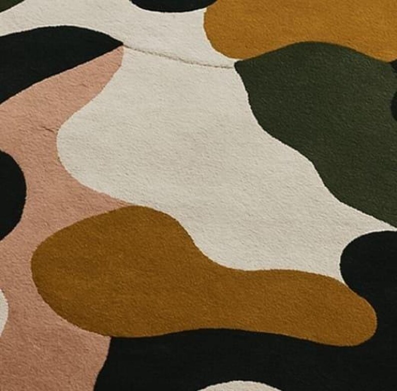 Modern Runner Rug Abstract Oval, Geometric Sunburst Hallway Runner Rug, Colorful Runner Rug Black Whit Orange Rug Carpet