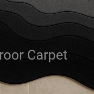 9x12 Tufted Area Rug: Modern Layered Wave, Organic Black Gray Gradient ...