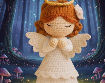 Amigurumi Crochet Angel Doll | Guardian Angel Nursery Decor | Unique Baptism Gift | Handmade Christening Keepsake PDF Download
