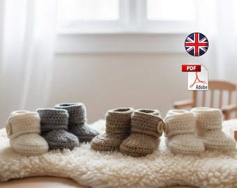 Crochet Baby Booties Pattern PDF | Easy Newborn Shoes | Baby Boots Crochet Pattern | 0–12 Months