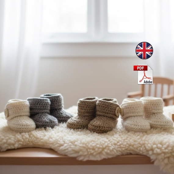 Crochet Baby Booties Pattern PDF | Easy Newborn Shoes | Baby Boots Crochet Pattern | 0–12 Months