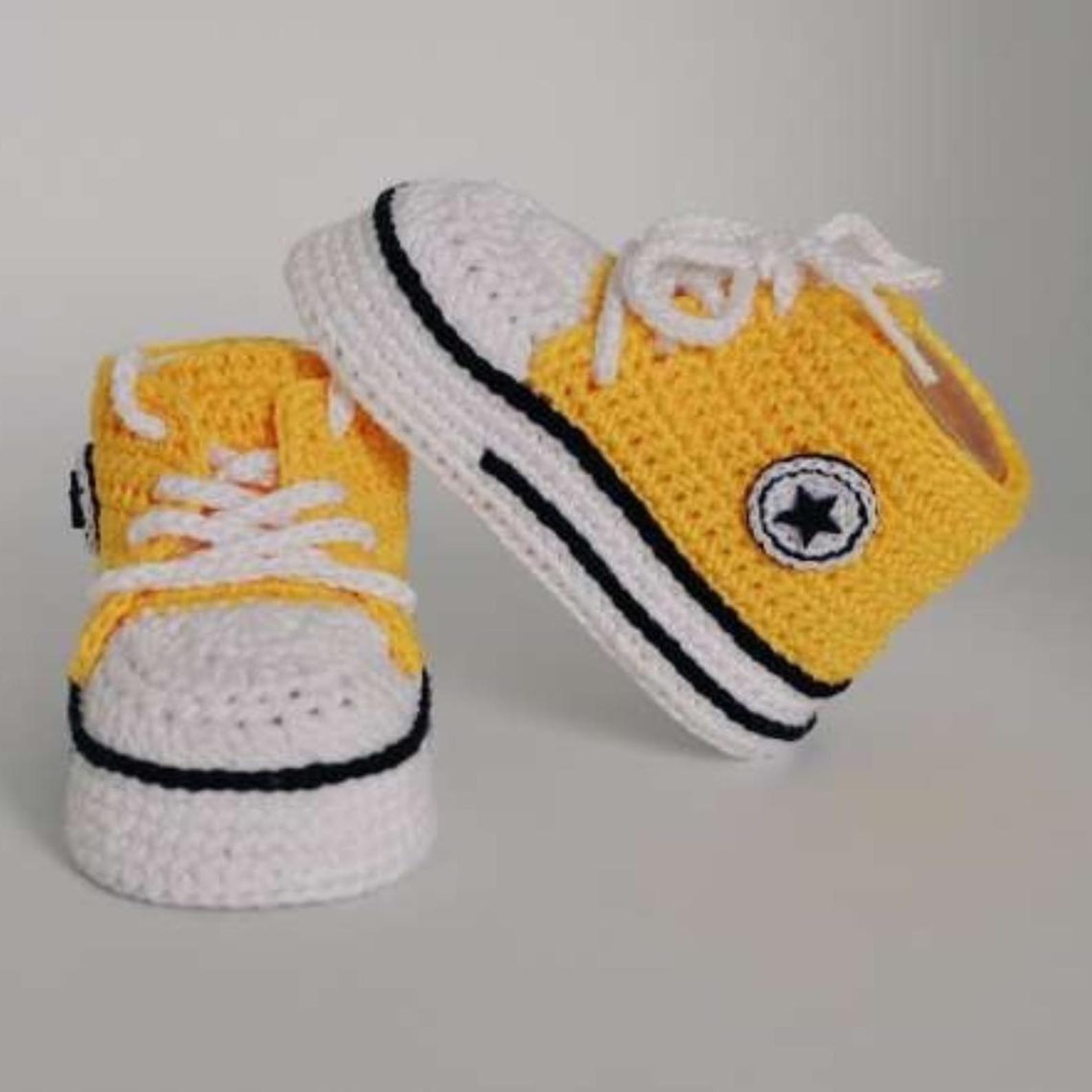 Crochet Baby Sneakers Pattern PDF – Easy Converse-style Booties ...