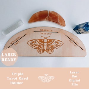 Butterfly Tarot Triple Card Houder | SVG-| Digitale Laser Cut File | Glowforge | | bestanden graveren .DXF