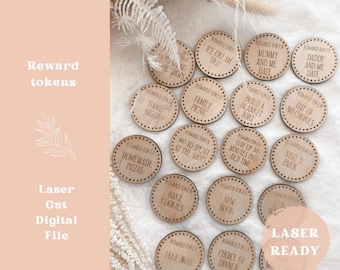 SVG Kids Reward Tokens | Rewards | SVG | Laser Cut File | Glowforge | Engrave files