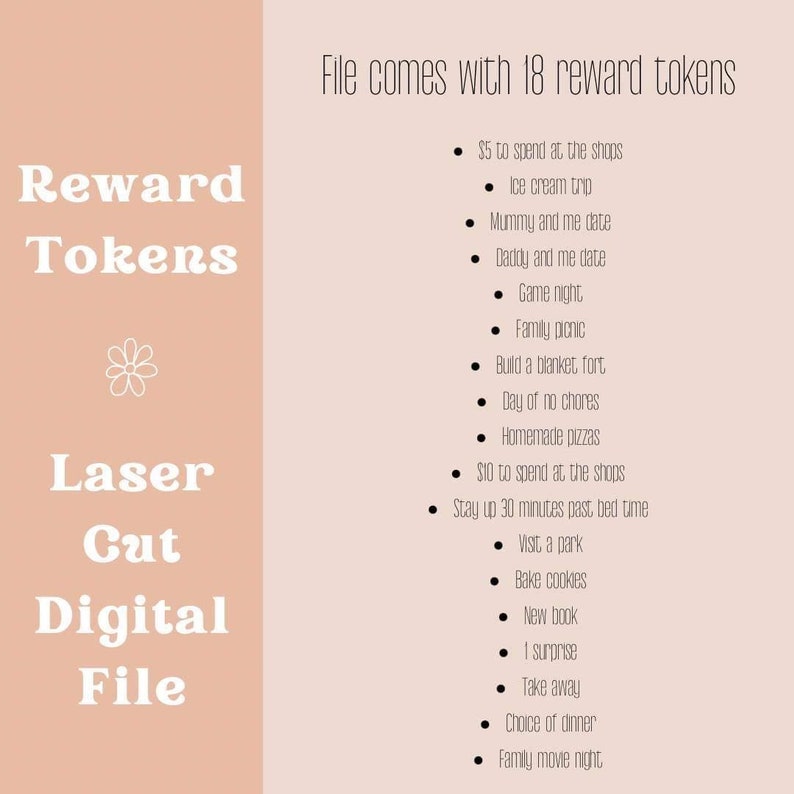 SVG Kids Reward Tokens Rewards SVG Laser Cut File Engrave