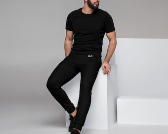Slim Fit Herren-Jogger: Weiche, umweltfreundliche sportliche Lounge-Hose