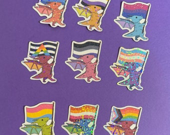 Dragon Pride LGBTQ Hologrpahic Stickers