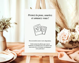 フォトブースポスター - 結婚式 - 誕生日 - 洗礼 - 記念日 - 結婚式の文房具 - 結婚式の装飾 - すぐに印刷可能 - A4 A5