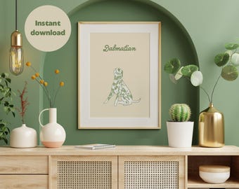 ダルメシアンのポスター - 犬のイラストのポスター - モダンな犬のポスター - 美的ポスター - 犬の肖像画 - 犬のイラスト