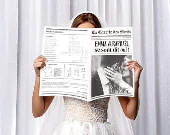 ウェディング ガゼット - ウェディング - テンプレート - お知らせ - ウェディング ステーショナリー - Canva - カスタマイズ可能 - ウェディング ジャーナル Canva テンプレート - A3 A4 A5