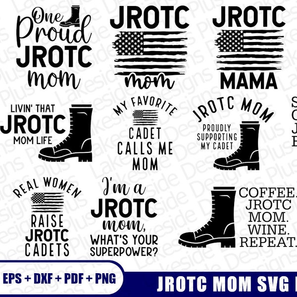 JROTC Mom SVG 15 Pack, Jrotc Mom Png Dxf, Jrotc Mama Svg, Jrotc Mom Svg For Cricut Sublimation