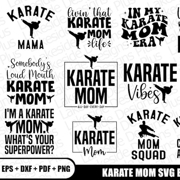 Karate Mom SVG 15 Pack, Karate Mom Shirt Png, Karate Mom Cricut, Karate Mama Svg, Karate Mom Svg Png For Cricut Sublimation