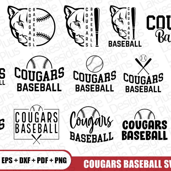 Cougars Baseball SVG, Cougars Baseball Svg Dxf Png Eps Pdf Bundle, Cougars Baseball Svg For Cricut Sublimation