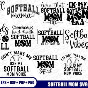 Softball Mom SVG 15 Pack, Softball Mom Shirt Png, Softball Mom Cricut, Softball Mama Svg, Softball Mom Svg Png For Cricut Sublimation