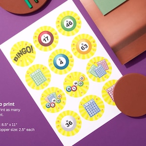 Digitale Bingo Cupcake-Topper | Bingo cupcake topper Feestviering