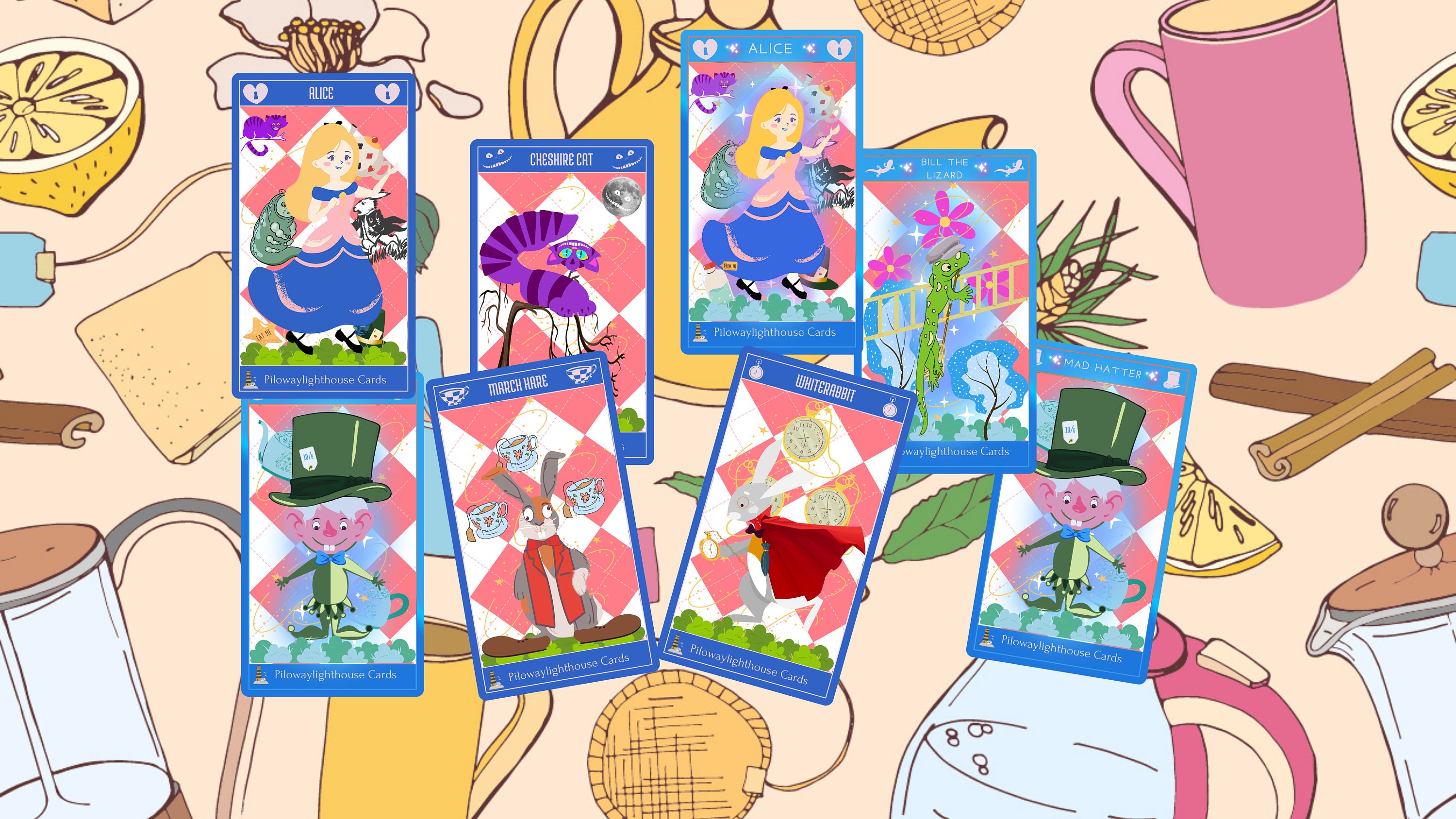 Alice in Wonderland Tarot Cards Digital Image Set 24 Separate Images  Digital Printable Instant Download 5081 (Download Now) 