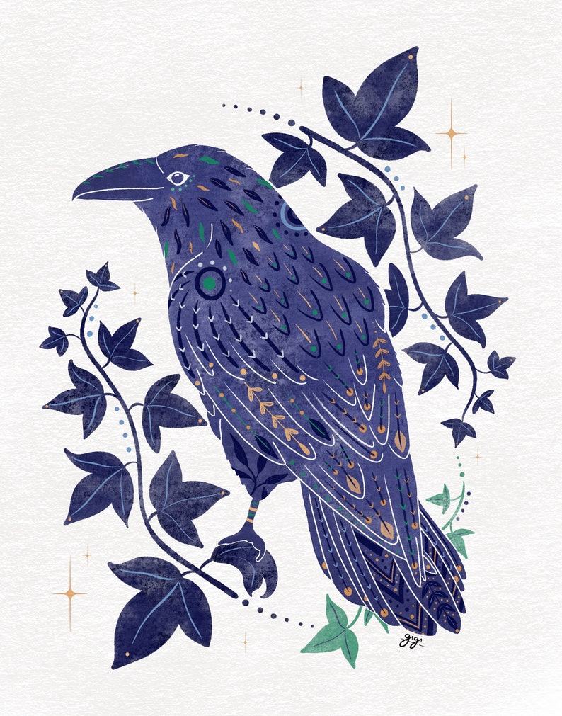 Raven Spirit Animal Totem Animal Painting Handpainted Etsy