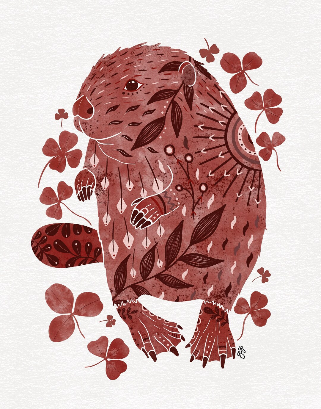 Beaver Spirit Animal Totem Animal Painting Handpainted Etsy