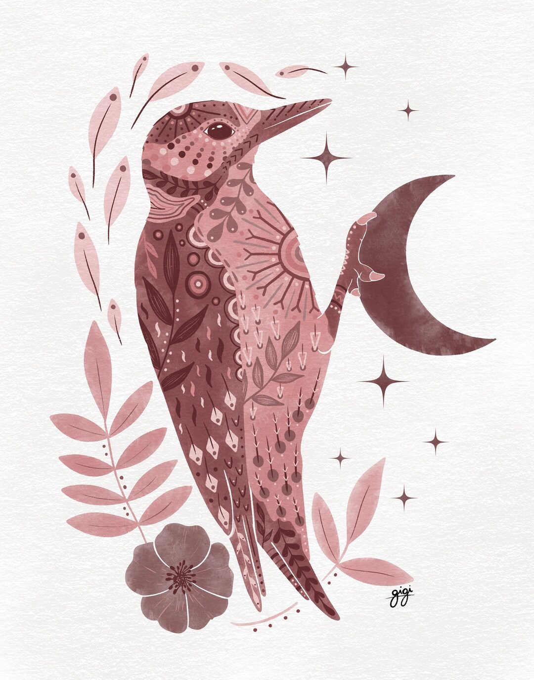 Woodpecker Spirit Animal Totem Animal Painting Handpainted Etsy