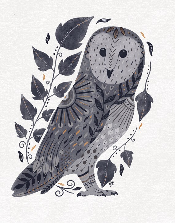 Owl Spirit Animal Totem Animal Painting Handpainted Spirit - Etsy