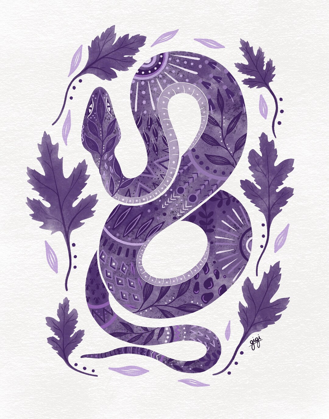 Snake Spirit Animal Totem Animal Painting Handpainted Etsy