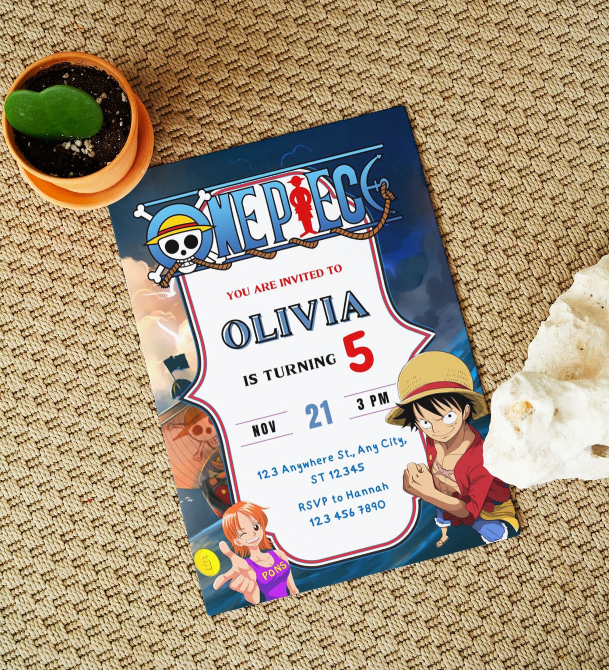 One Piece Birthday Invitation Printable One Piece Party - Etsy Ireland