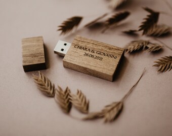 10 Stück Holz USB-Stick 3.0, 8 gb - 16 gb - 32 gb Schnelle Walnuss Hochzeit USB Stick