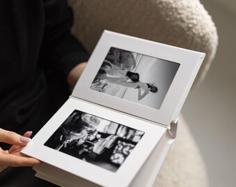 Álbum de fotos de aventura para impresiones de 4x6 pulgadas – Álbum de lino personalizado con hojas deslizables, libro de viajes