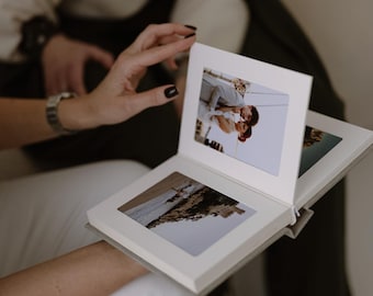 Slip In Photo Album for 4x6 Photos, Linen Matted Travel Photo Album for 20 photos