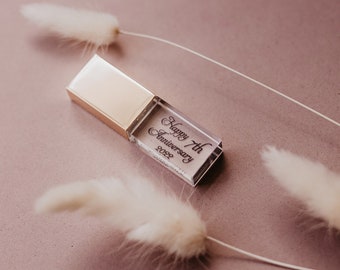 Memoria USB de boda de cristal / Memoria USB personalizada rápida 3.0