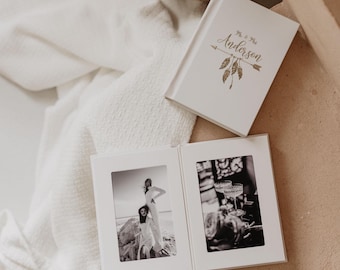 Álbum de fotos de boda personalizado en lino / Regalo de aniversario de bodas / Regalo de compromiso para la pareja / Regalo para el marido - Regalo para la esposa