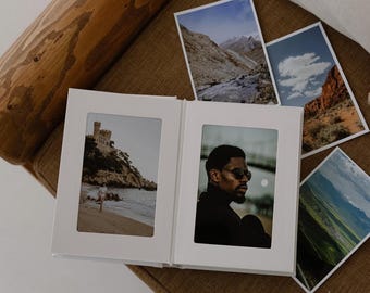 White Personalized Travel Album for Couples and Adventure Memories | 4x6 Vacation Memory Book for Your Favorite Travel Moments