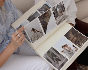Álbum de fotos de viaje personalizado con fundas – Libro de aventuras grande de lino para 200/300 fotos de 4x6 pulgadas.