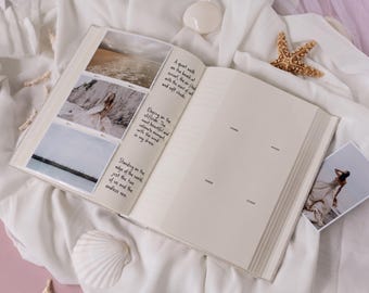 Personalized Travel Photo Album with Sleeves – Large Linen Adventure Book for 300 - 4x6 Photos