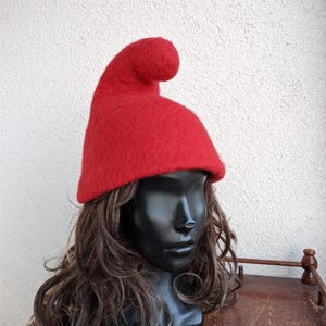 Red Felt Phrygian Cap: Medieval Liberty Hat, Historical Headwear, Wool Reenactor's hat